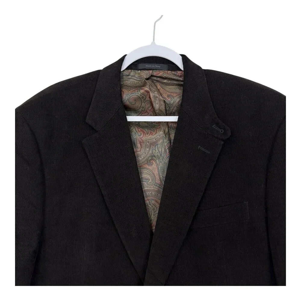 Lauren Ralph Lauren Blazer Mens Sz 42 Reg Fine Corduroy Brown With Elbow Patches